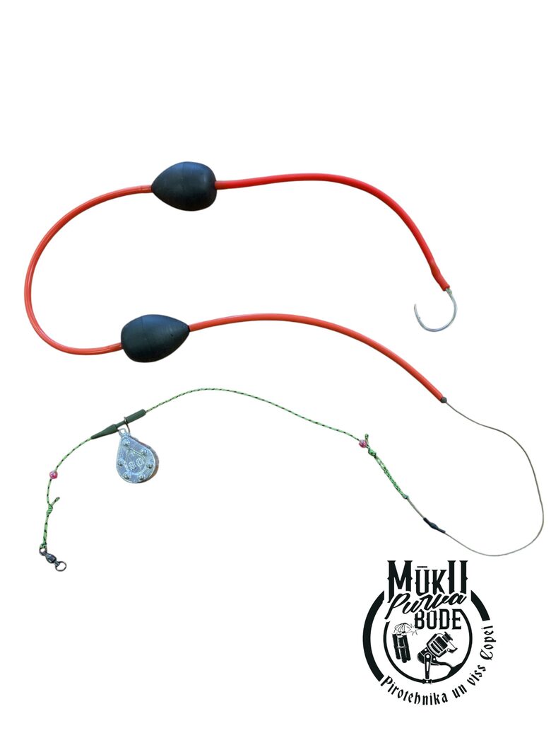 Samu sistēma ar diviem pludiem un vienu āķi