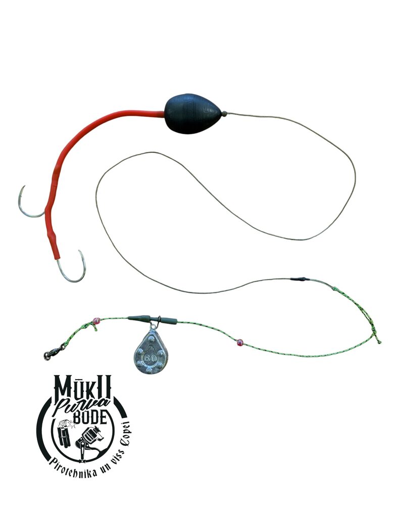 Samu sistēma ar diviem āķiem un pludu