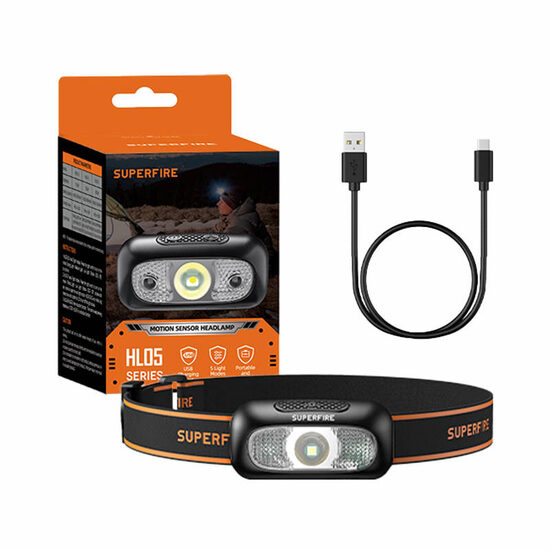 Pieres lukturis Superfire HL05-D, 110lm, USB