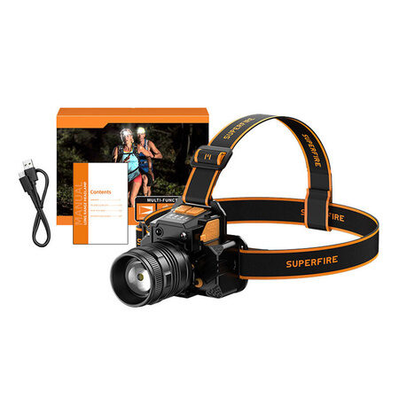 Pieres lukturis Superfire HL58, 350lm, USB