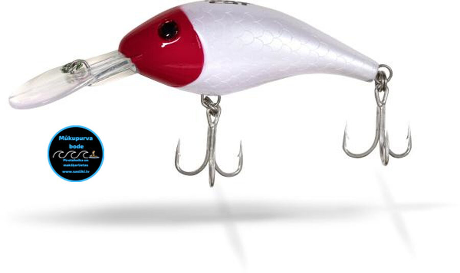 Samu māneklis Catfish lure Black Cat Baby Cranker 12cm 25g - red head